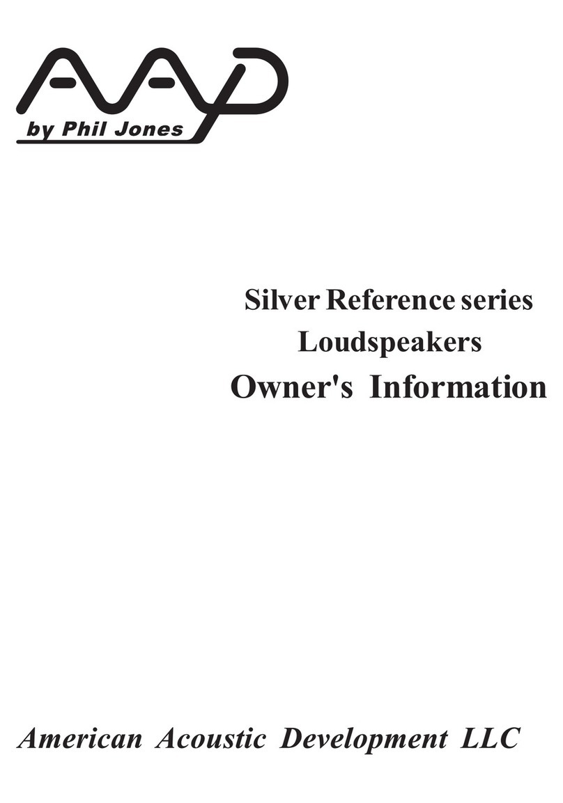 American Acoustic Development Silver Reference Series owner's manual