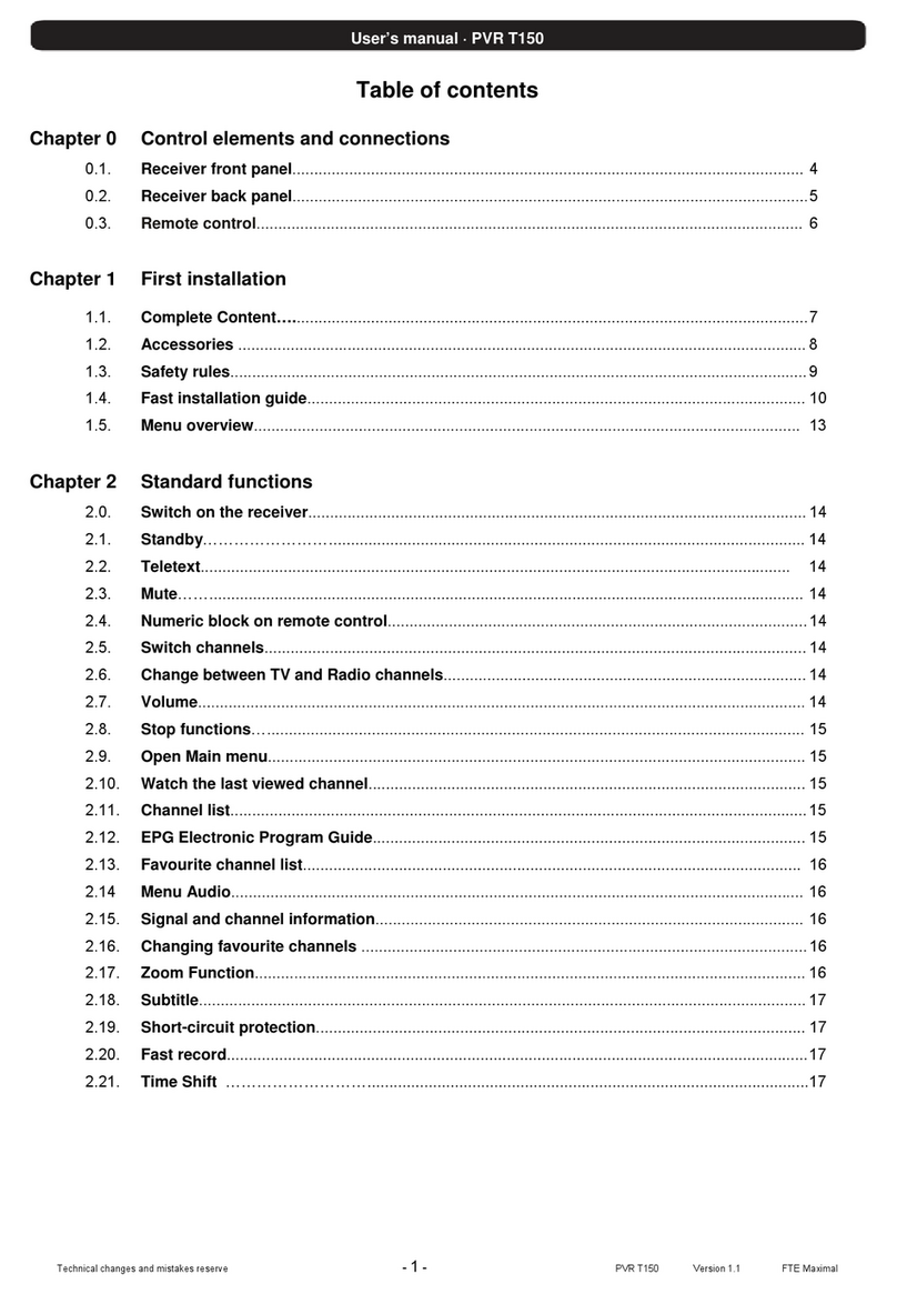 FTE Maximal PVR T150 user manual