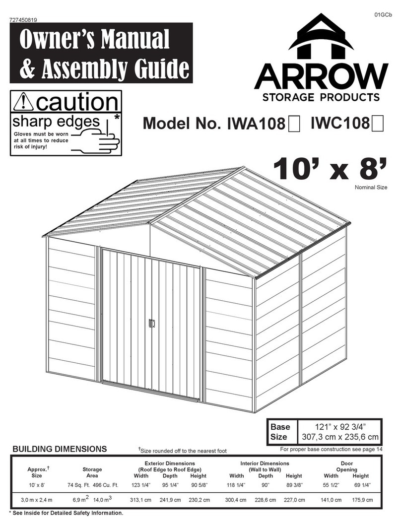 Arrow Storage Products IWC108 Owner's manual & assembly guide Arrow Storage Products IWC108 Owner's manual & assembly guide