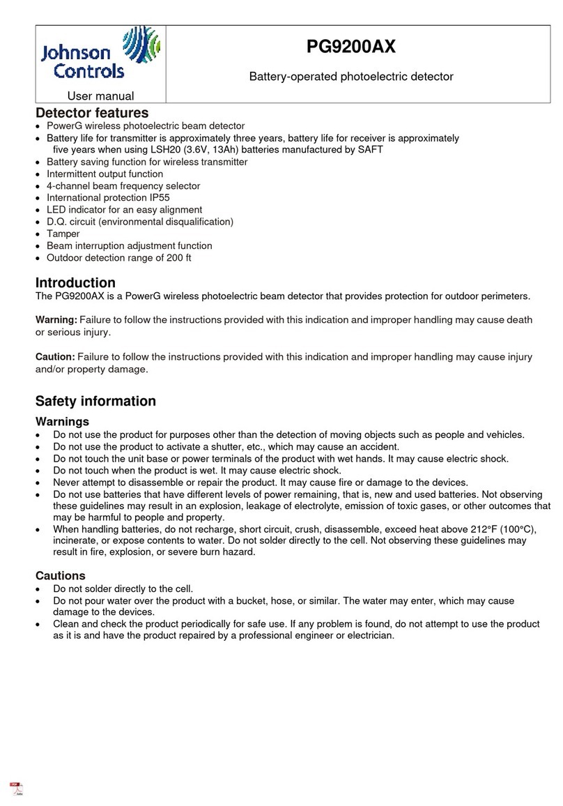 Johnson Controls PG9200AX user manual