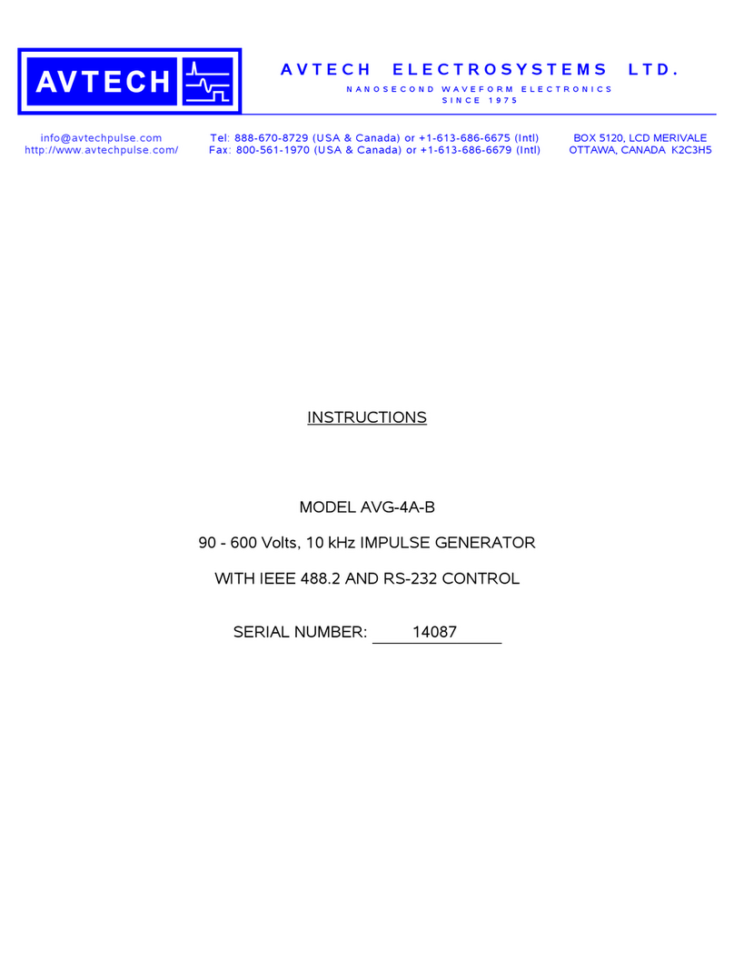 AVTECH ELECTROSYSTEMS LTD. AVG-4A-B instructions