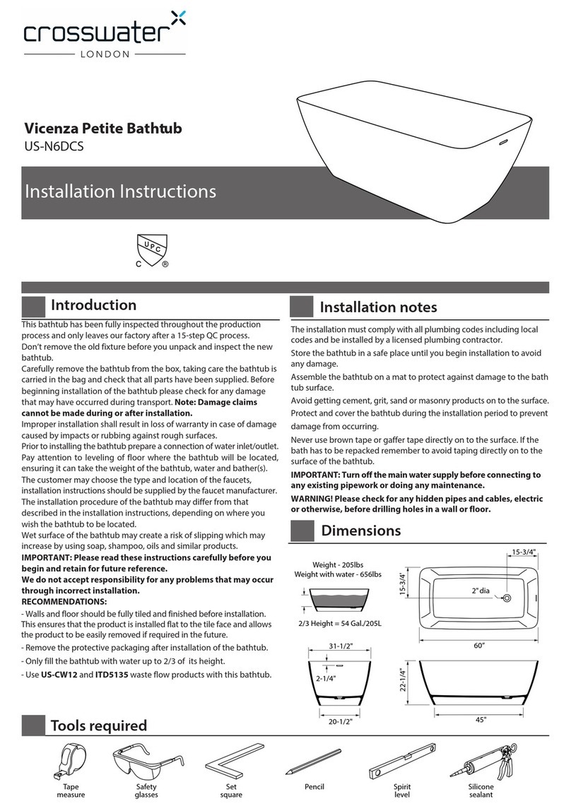 Crosswater Vicenza US-N6DCS installation instructions