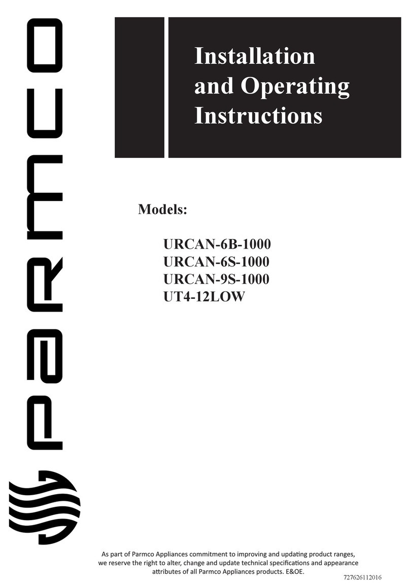 Parmco URCAN-6B-1000 Installation and operating instructions