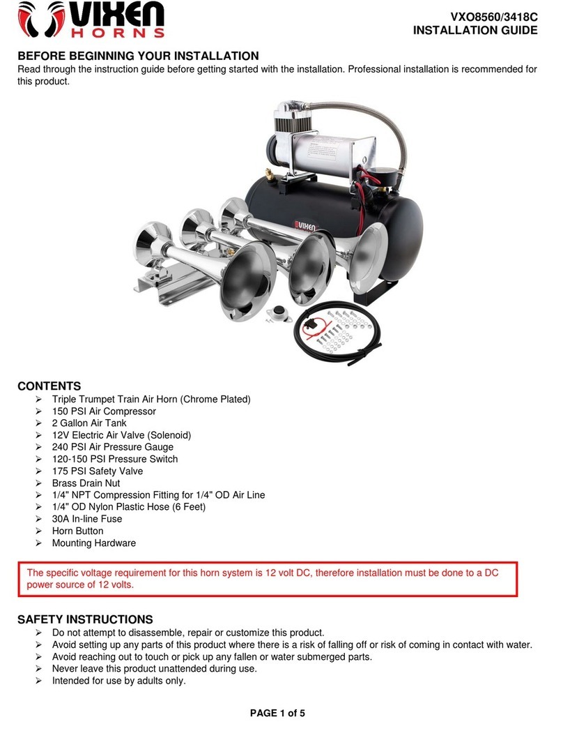 Vixen Horns VXO8560/3418C installation guide Vixen Horns VXO8560/3418C installation guide