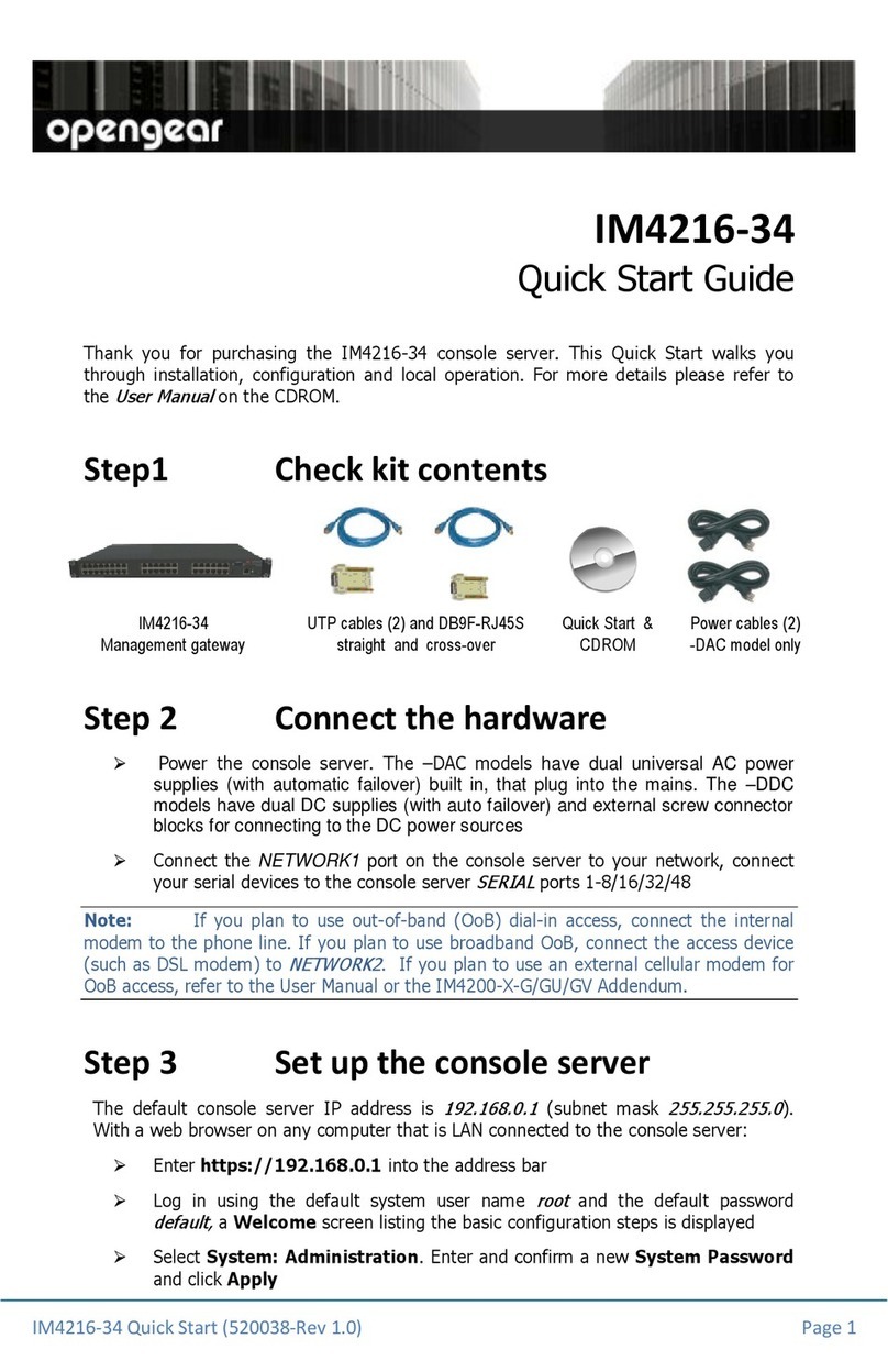 Opengear IM4216-34 User manual