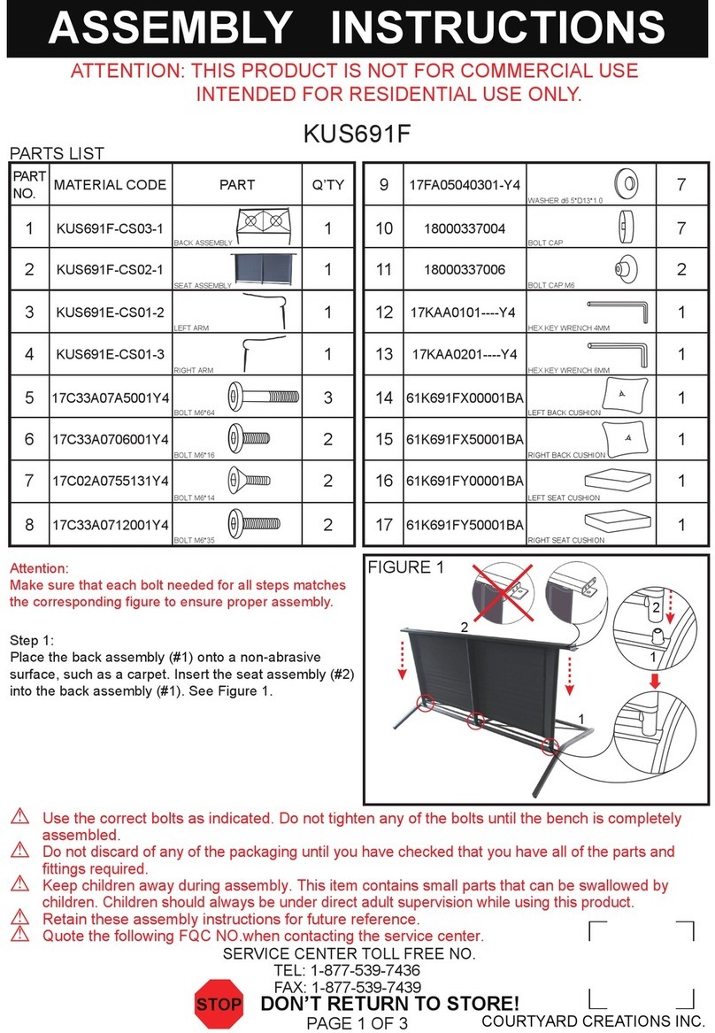 Courtyard Creations KUS691F Assembly instruction Courtyard Creations KUS691F Assembly instruction