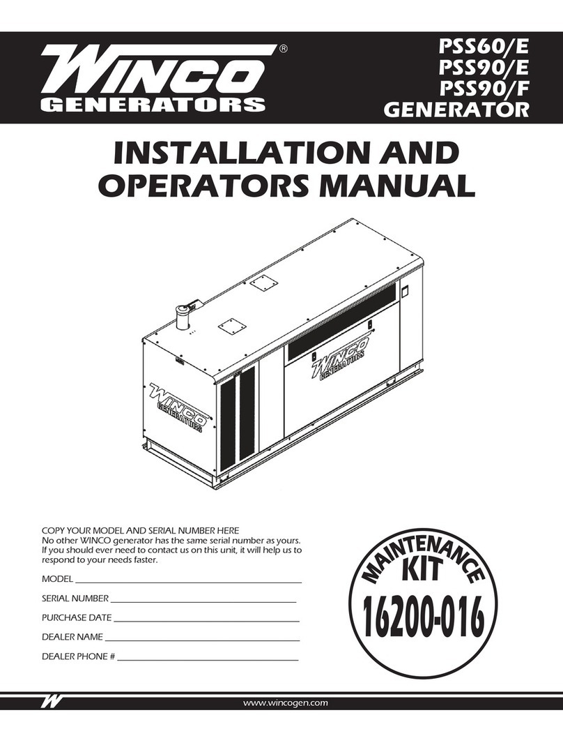 Winco PSS90/F Installation and operator's manual