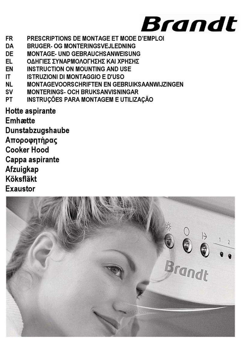 Brandt AD1049W Instruction on mounting and use