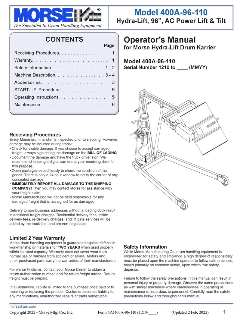 morse 400A-96-110 Operator's manual
