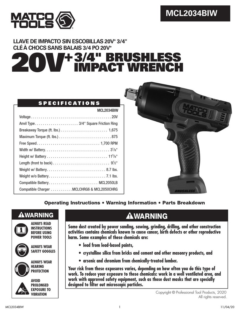 Matco Tools MCL2034BIW User manual