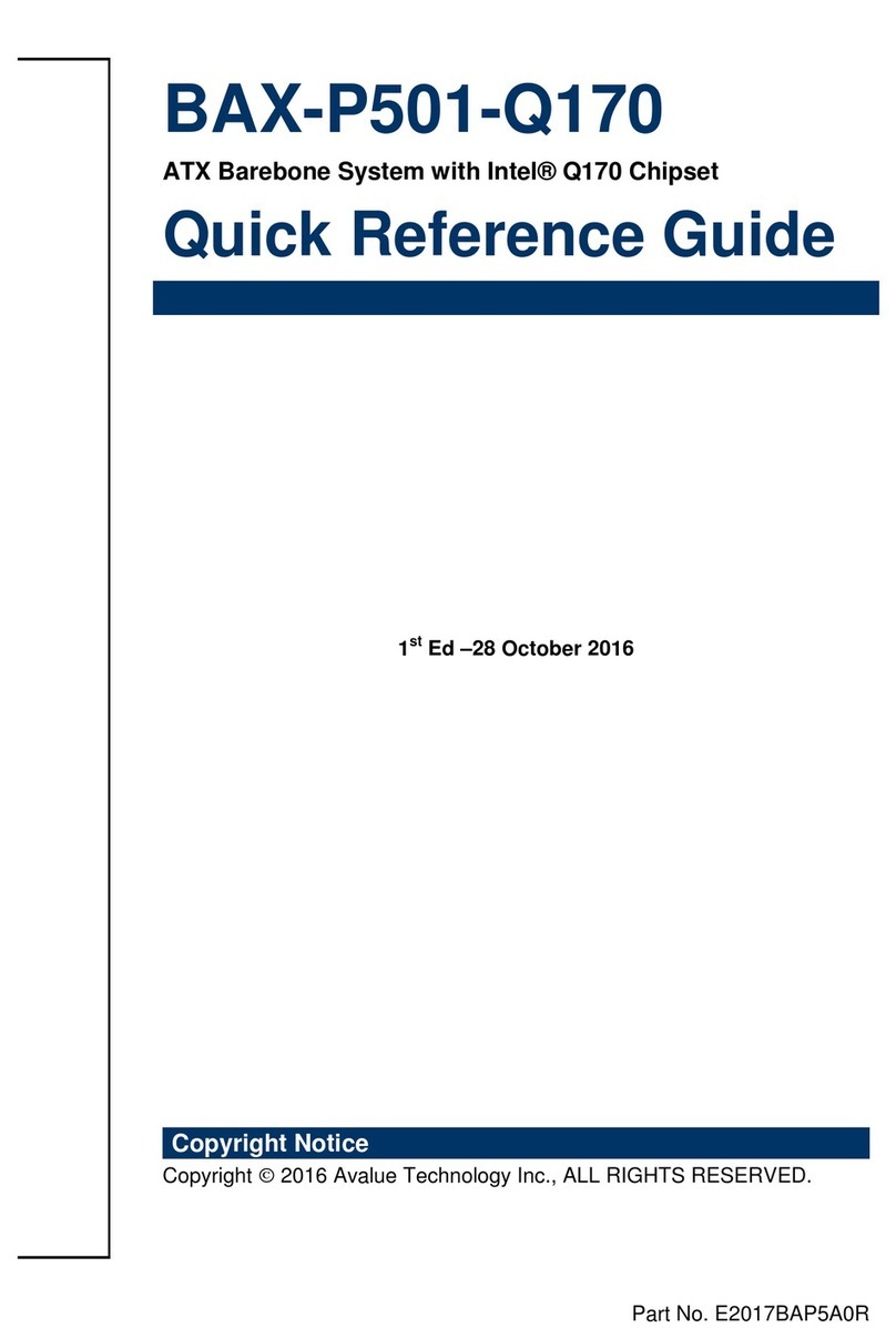Avalue Technology BAX-P501-Q170 User manual Avalue Technology BAX-P501-Q170 User manual
