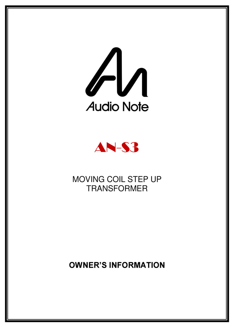 Audio Note AN-S5 Instruction Manual