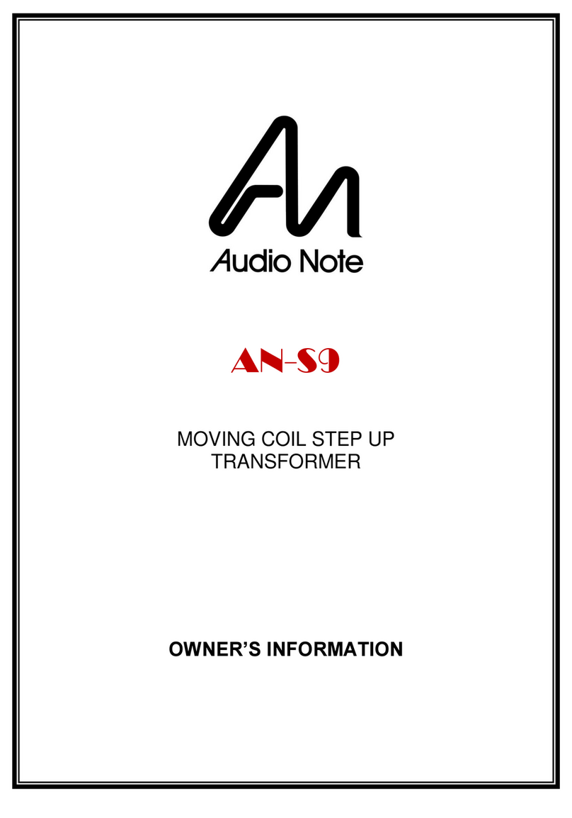 Audio Note AN-S5 Instruction Manual