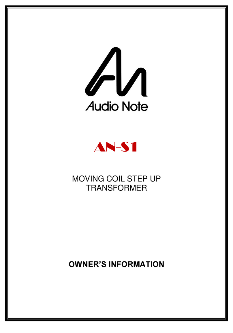 Audio Note AN-S5 Owner's information manual