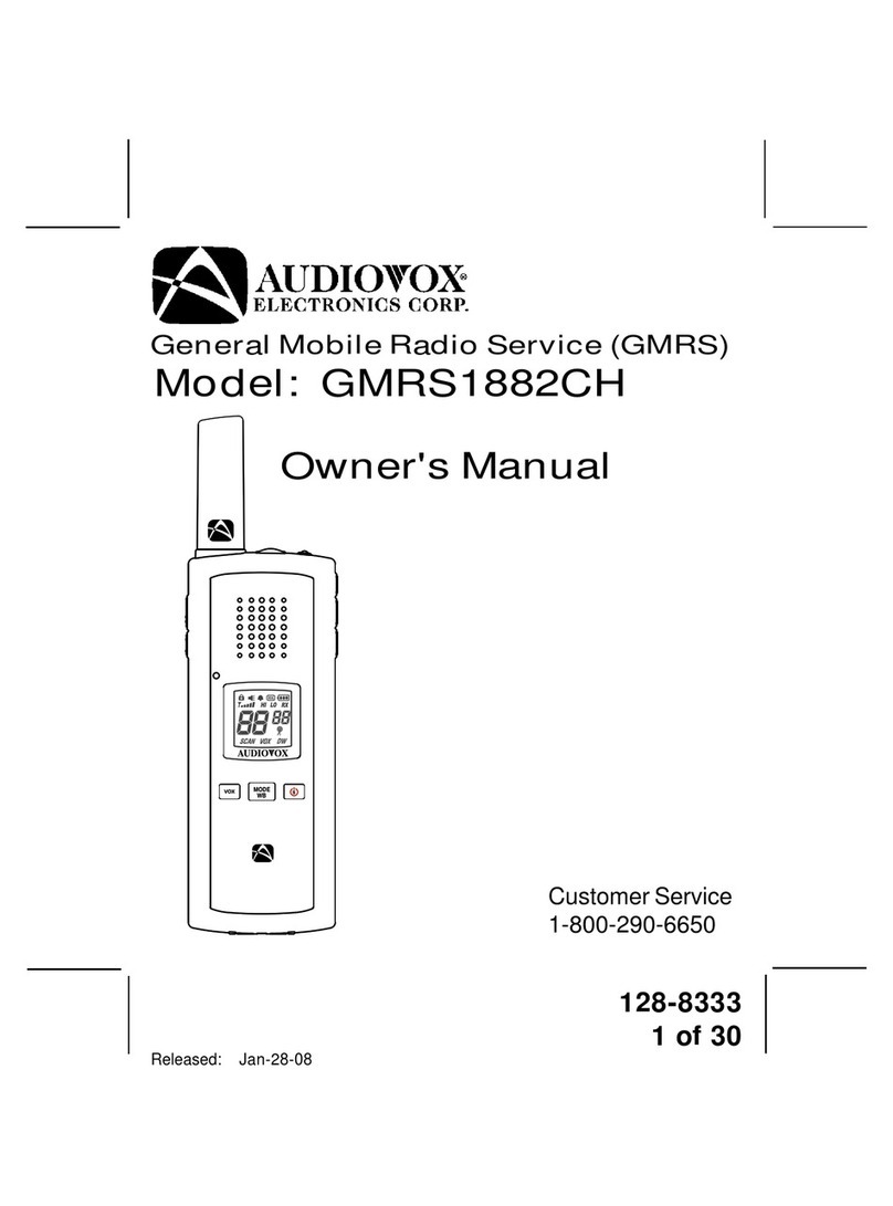 Audiovox Electronics GMRS1882 owner's manual