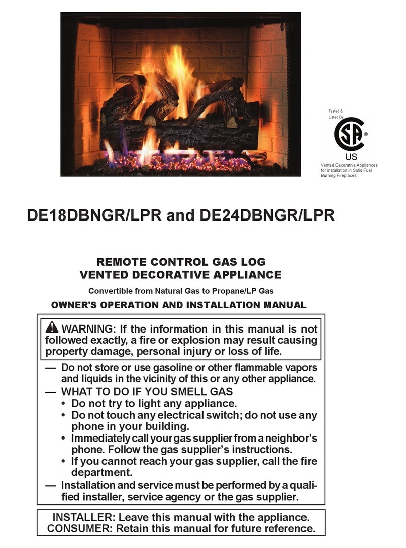 EmberGlow DE18DBNGR/LPR OWNER'S OPERATION AND INSTALLATION MANUAL EmberGlow DE18DBNGR/LPR OWNER'S OPERATION AND INSTALLATION MANUAL