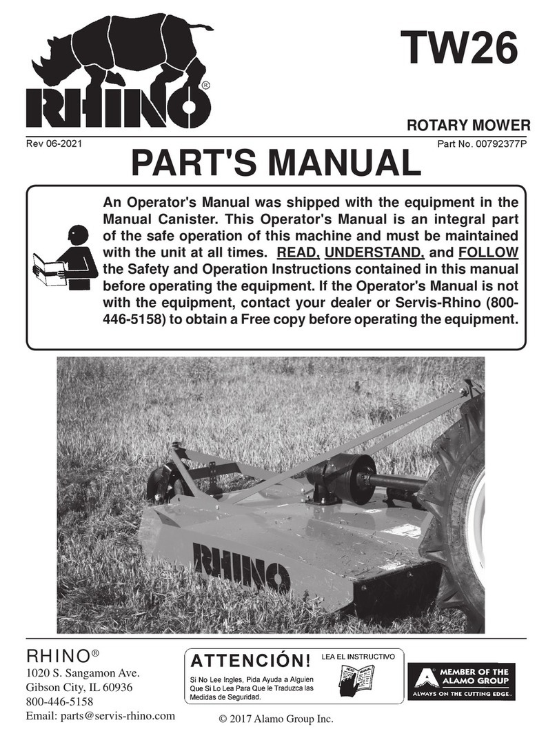 RHINO TW26 Operator's manual and part's manual