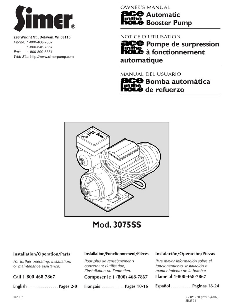 Simer 3075SS owner's manual