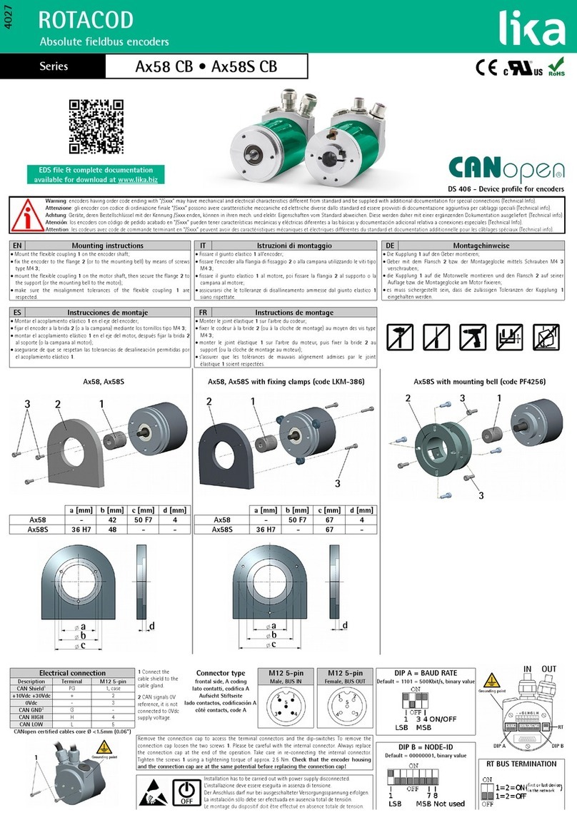 Lika ROTACOD CANopen AX58 CB Series manual Lika ROTACOD CANopen AX58 CB Series manual