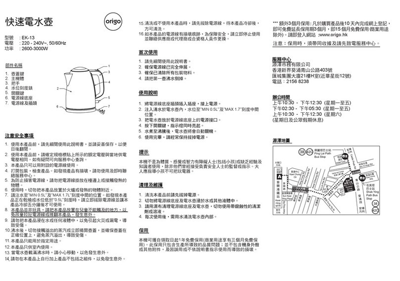 ORIGO EK-13 User manual