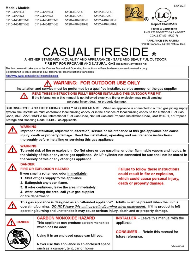 OW Lee CASUAL FIRESIDE 5110-4272D-E owner's manual OW Lee CASUAL FIRESIDE 5110-4272D-E owner's manual