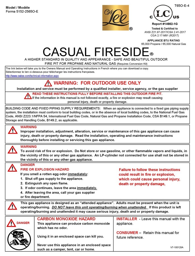 OW Lee CASUAL FIRESIDE Forma 5152-2565O-E User manual