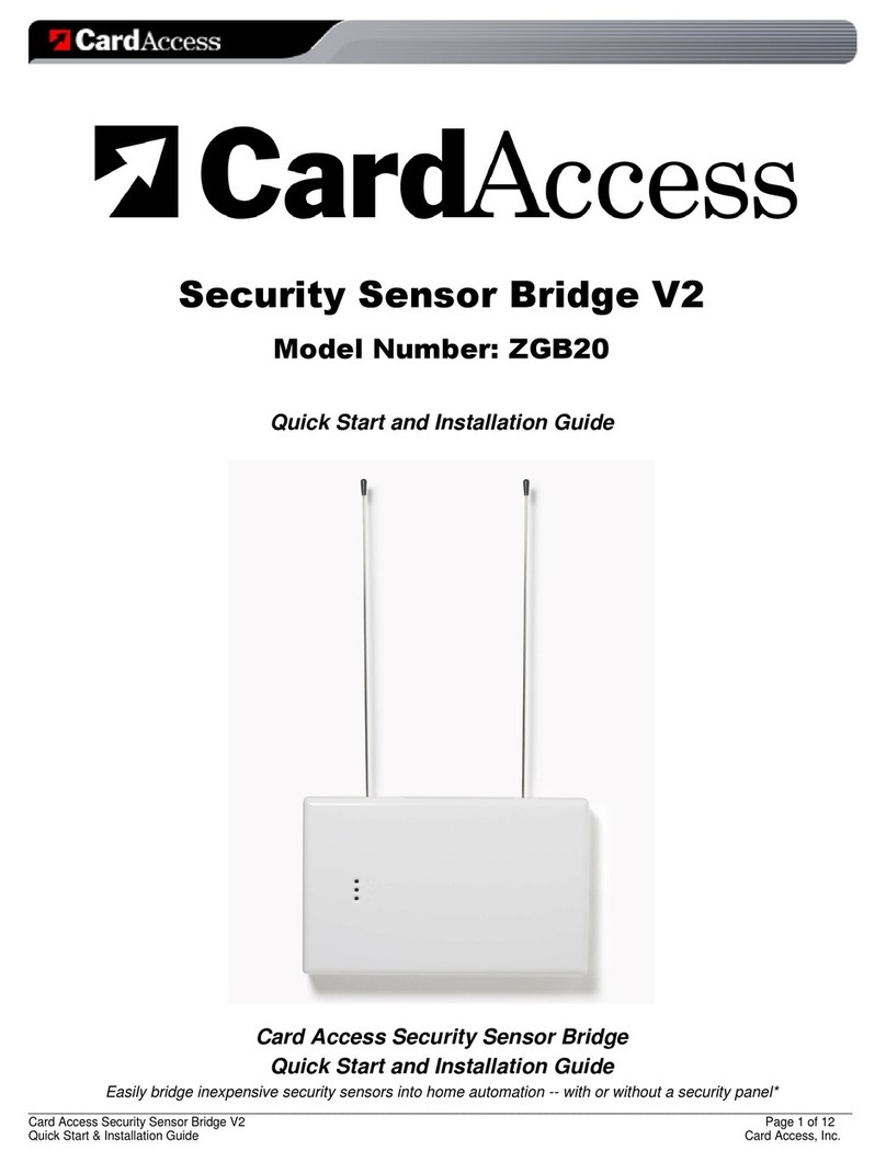 CardAccess ZGB20 Quick start and installation guide