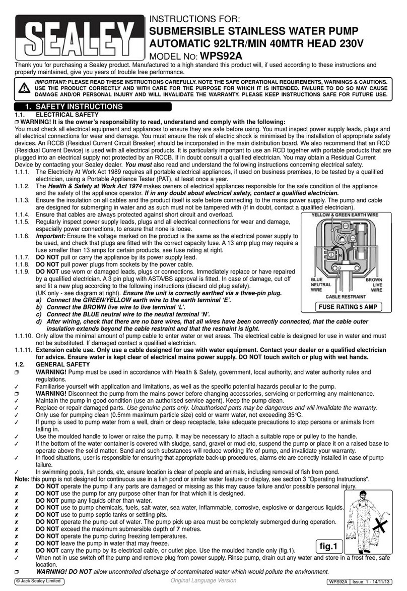 Sealey WPS92A instructions