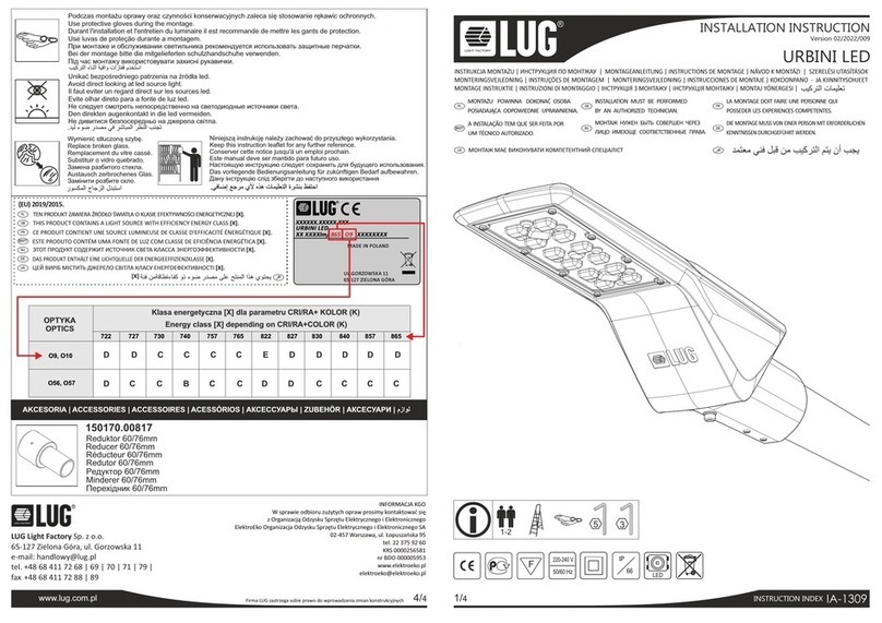 LUG URBINI LED Installation instruction