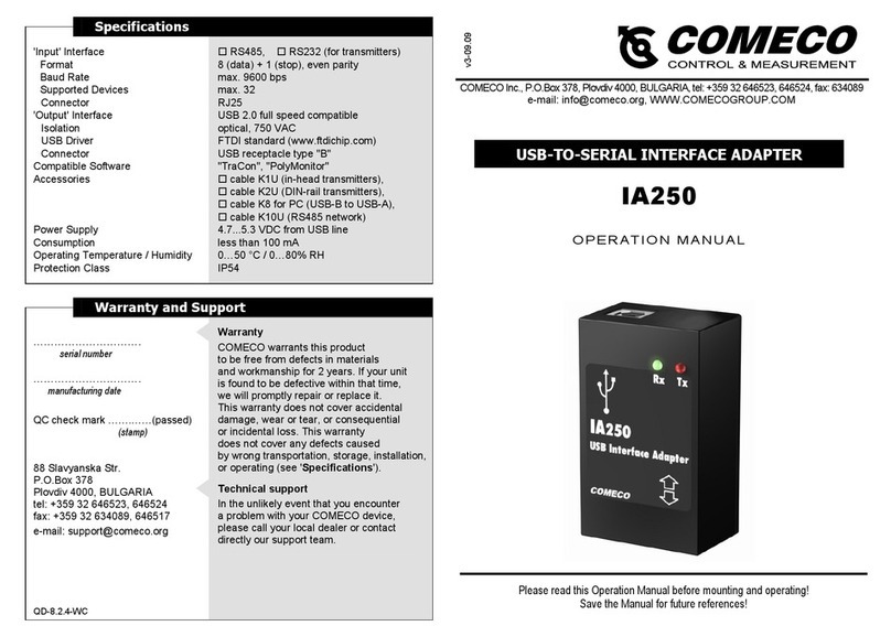 COMECO IA250 Operation manual