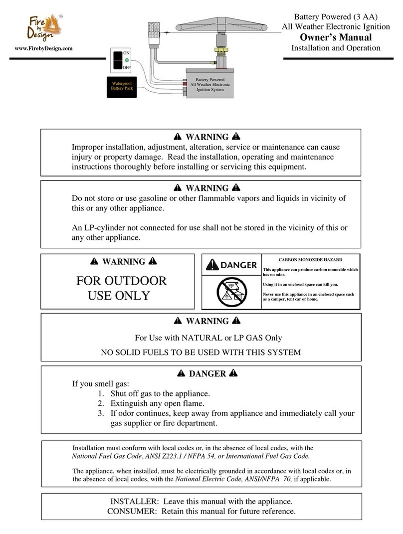 Fire By Design All Weather Electronic Ignition owner's manual Fire By Design All Weather Electronic Ignition owner's manual