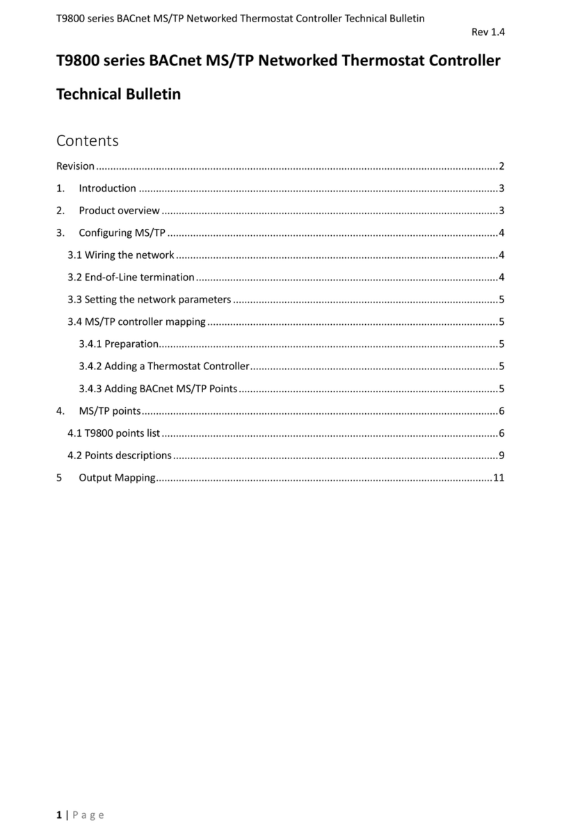 Johnson Controls T9800 Series Technical bulletin