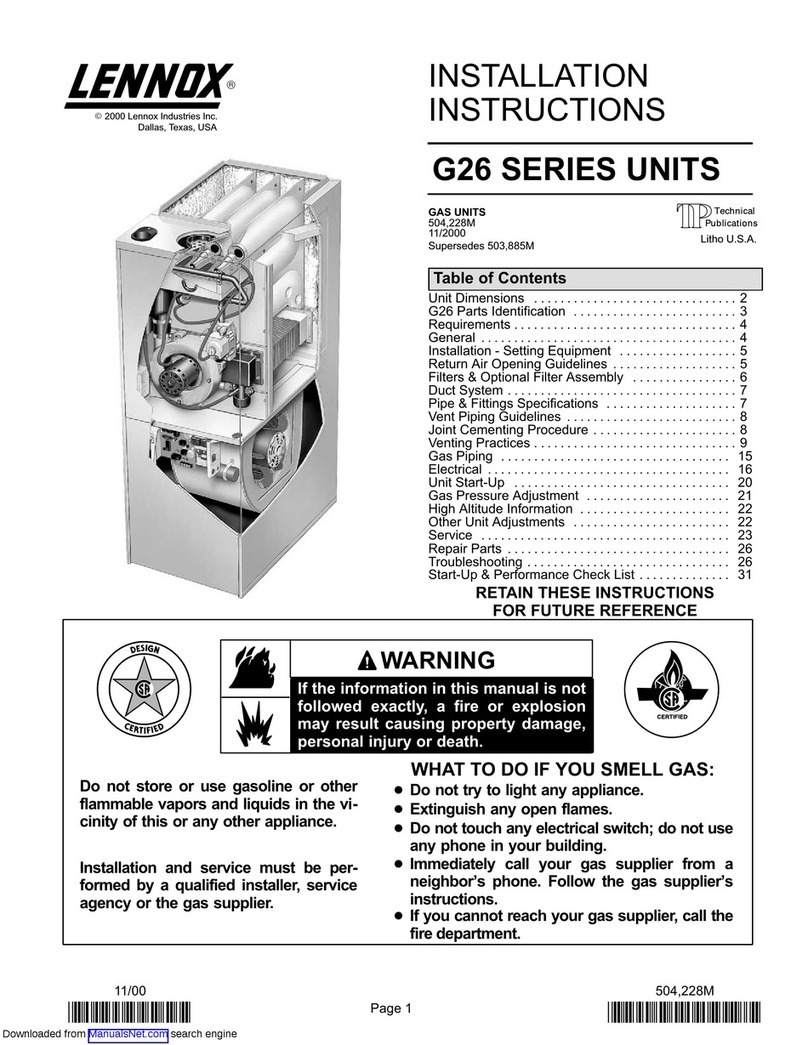 Lennox G26 Series installation instructions