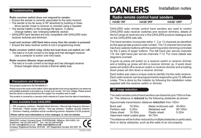 DANLERS HASE 1RF Installation notes