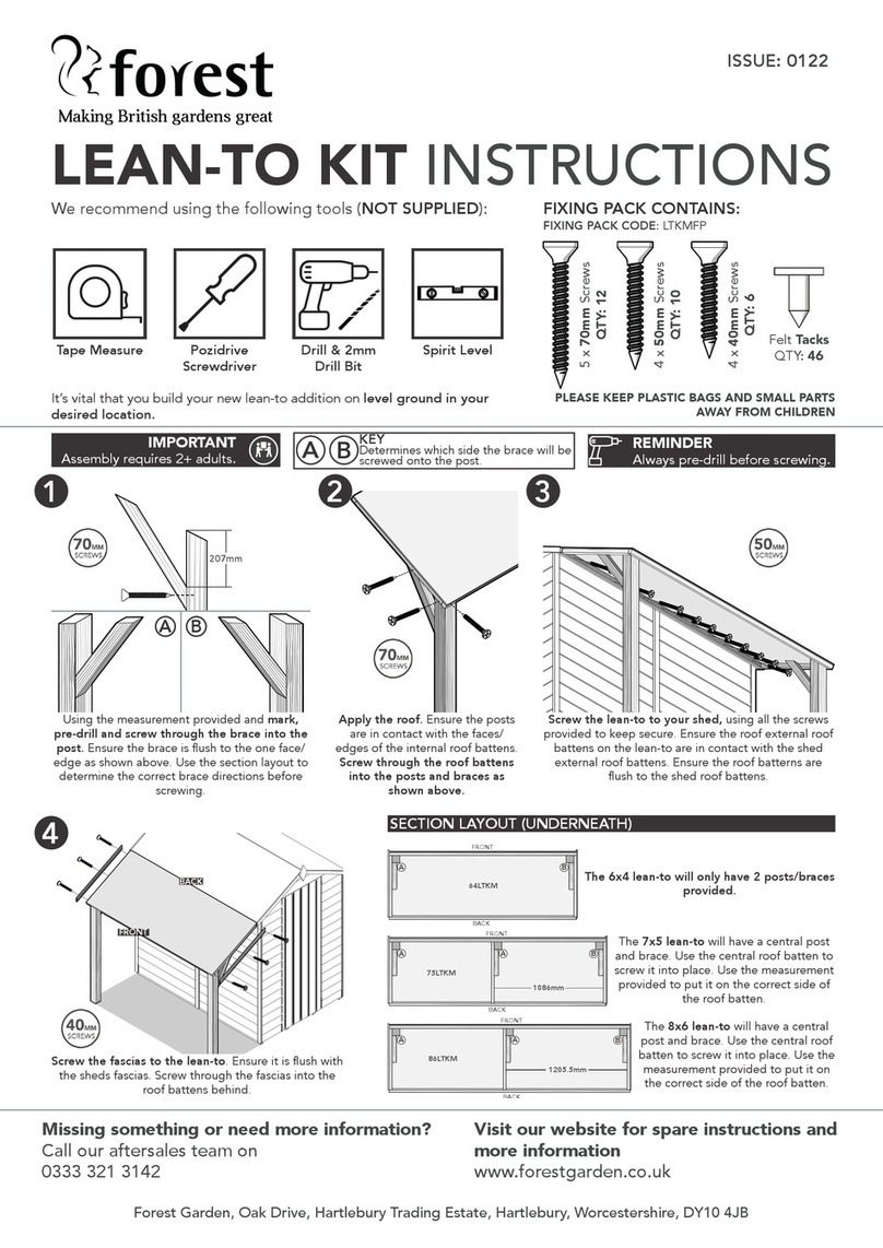 Forest LEAN-TO KIT User manual Forest LEAN-TO KIT User manual