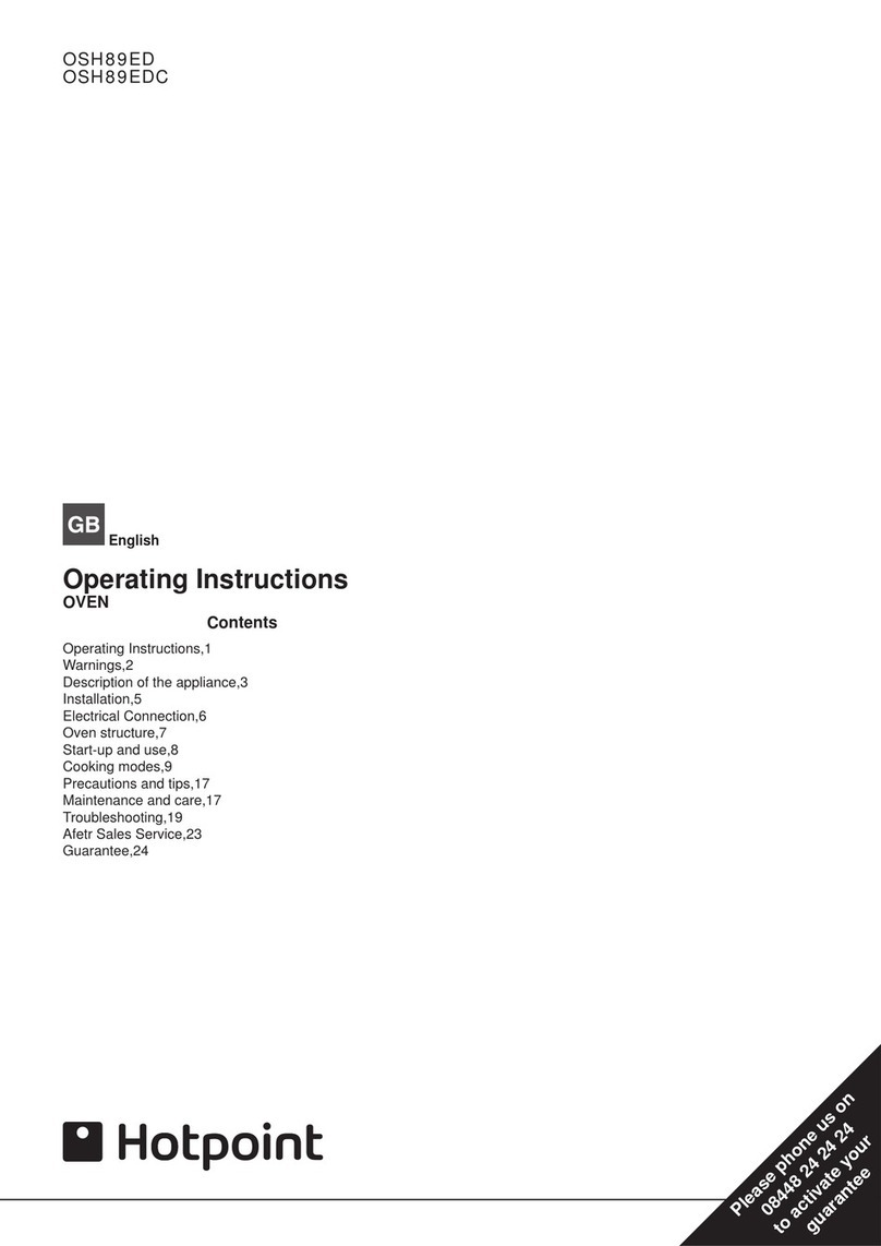 Hotpoint OSH89ED operating instructions