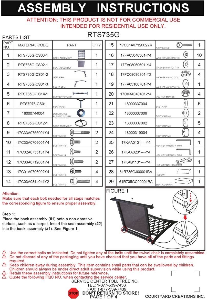 Courtyard Creations RTS735G User manual