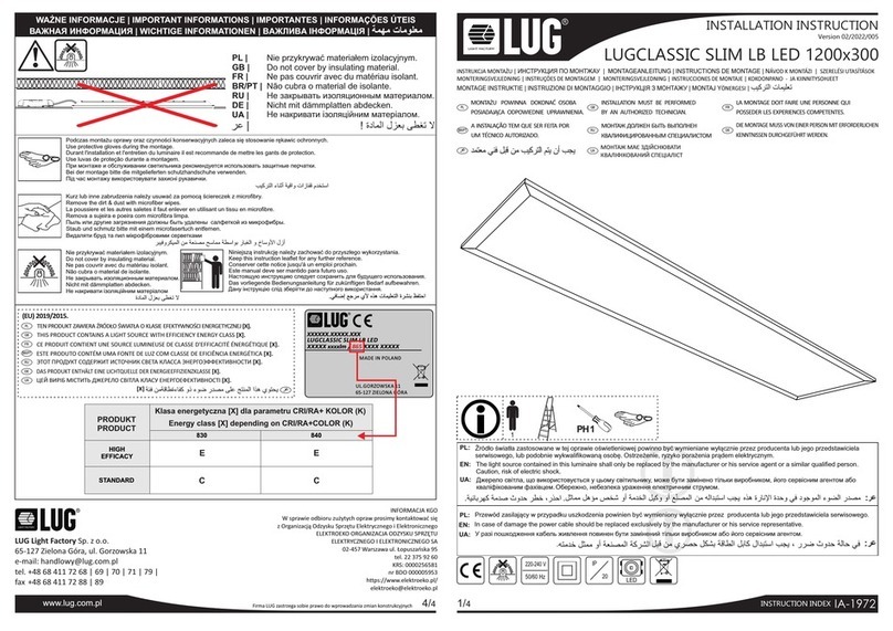 LUG LUGCLASSIC SLIM LB LED User manual