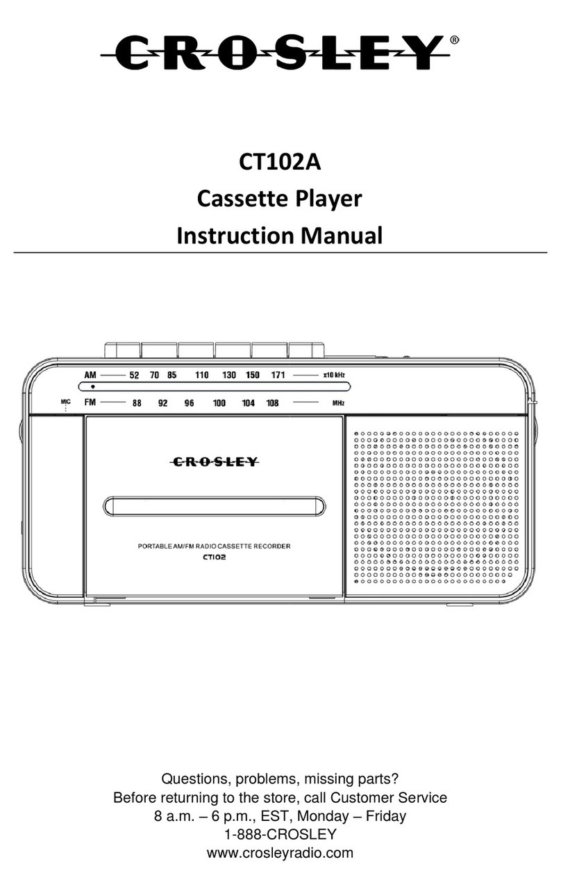 Crosley CT102A User manual Crosley CT102A User manual