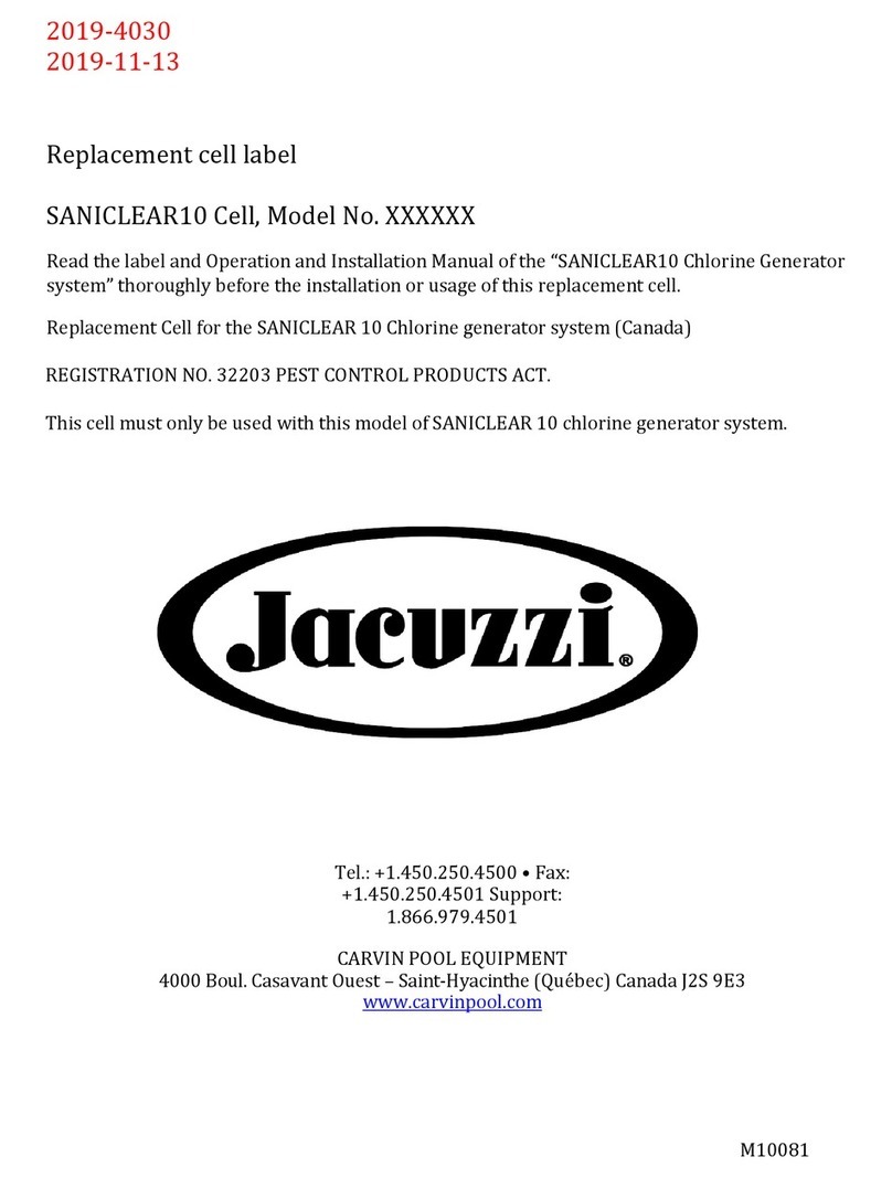 Jacuzzi SANICLEAR10 Operation and installation manual