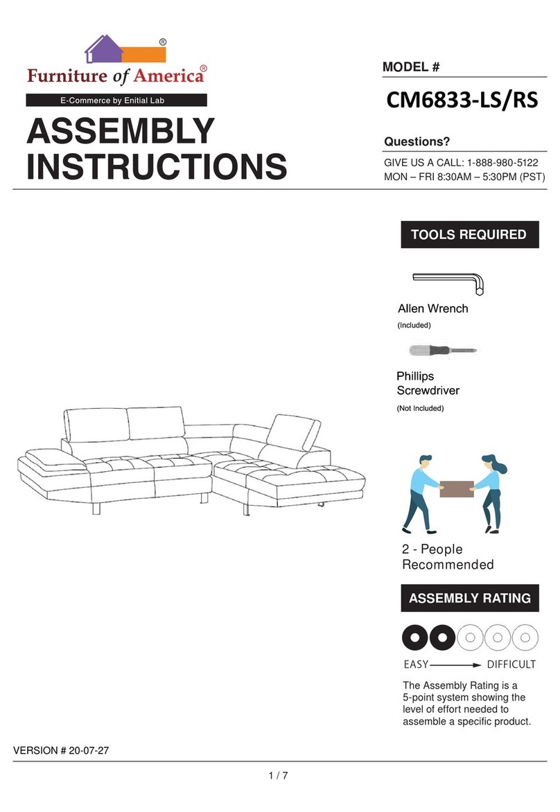 Furniture of America CM6833-LS User manual Furniture of America CM6833-LS User manual