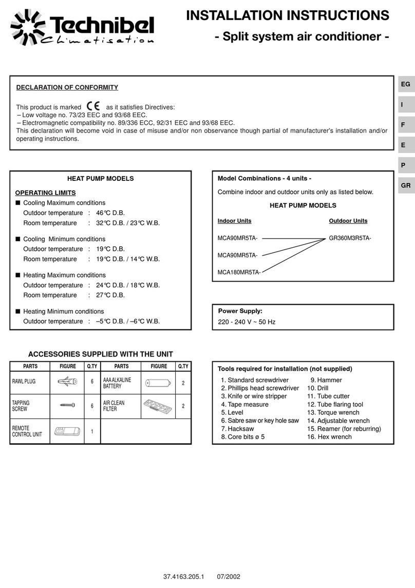 Technibel MCA90MR5TA Series User manual