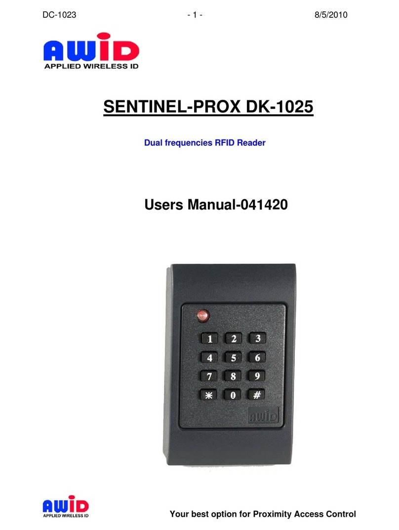 AWID SENTINEL-PROX DK-1025 Abridged user manual AWID SENTINEL-PROX DK-1025 Abridged user manual