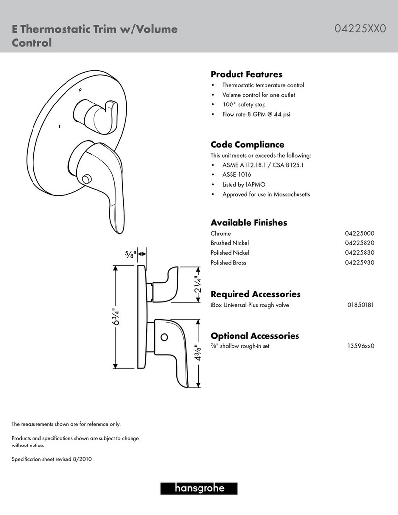 Hans Grohe E 04225 Series User manual Hans Grohe E 04225 Series User manual