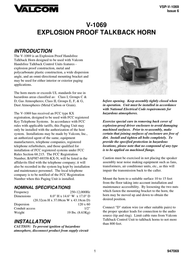 Valcom V-1069 quick start guide