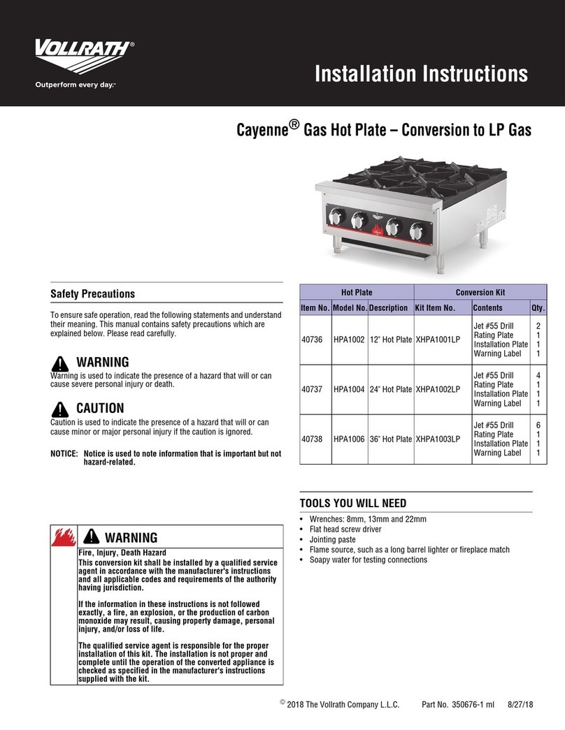 Vollrath Cayenne HPA1002 User manual