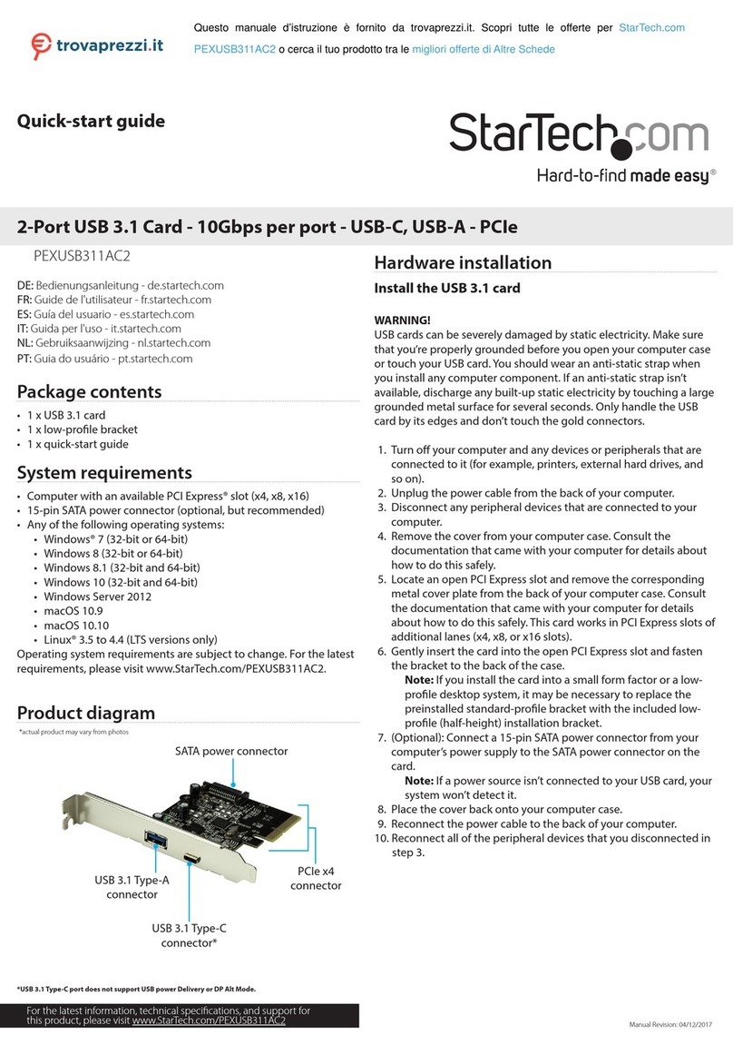 StarTech.com PEXUSB311AC2 User manual