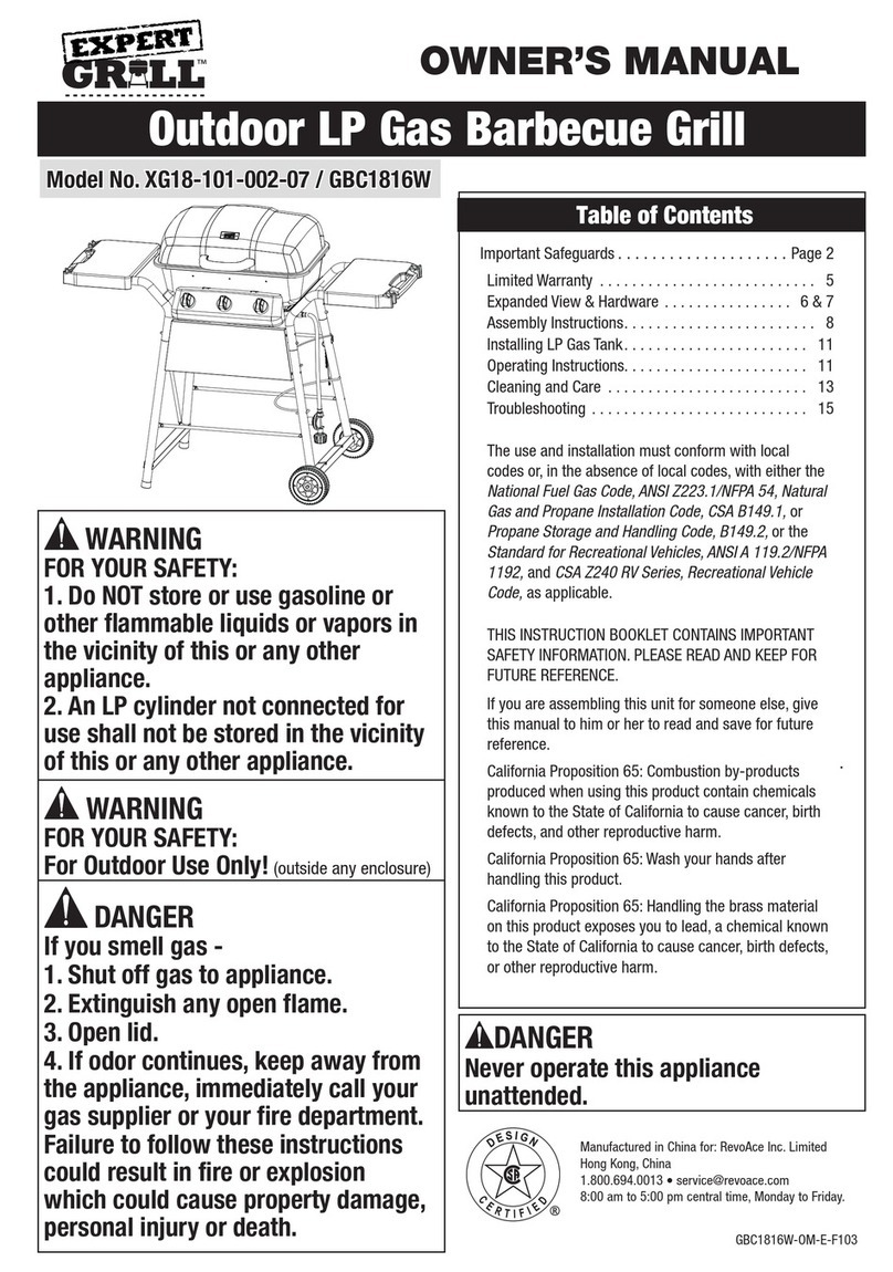 EXPERT GRILL XG18-101-002-07 owner's manual EXPERT GRILL XG18-101-002-07 owner's manual