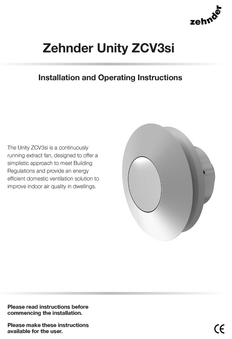 Zehnder Rittling Unity ZCV3si Installation and operating instructions Zehnder Rittling Unity ZCV3si Installation and operating instructions