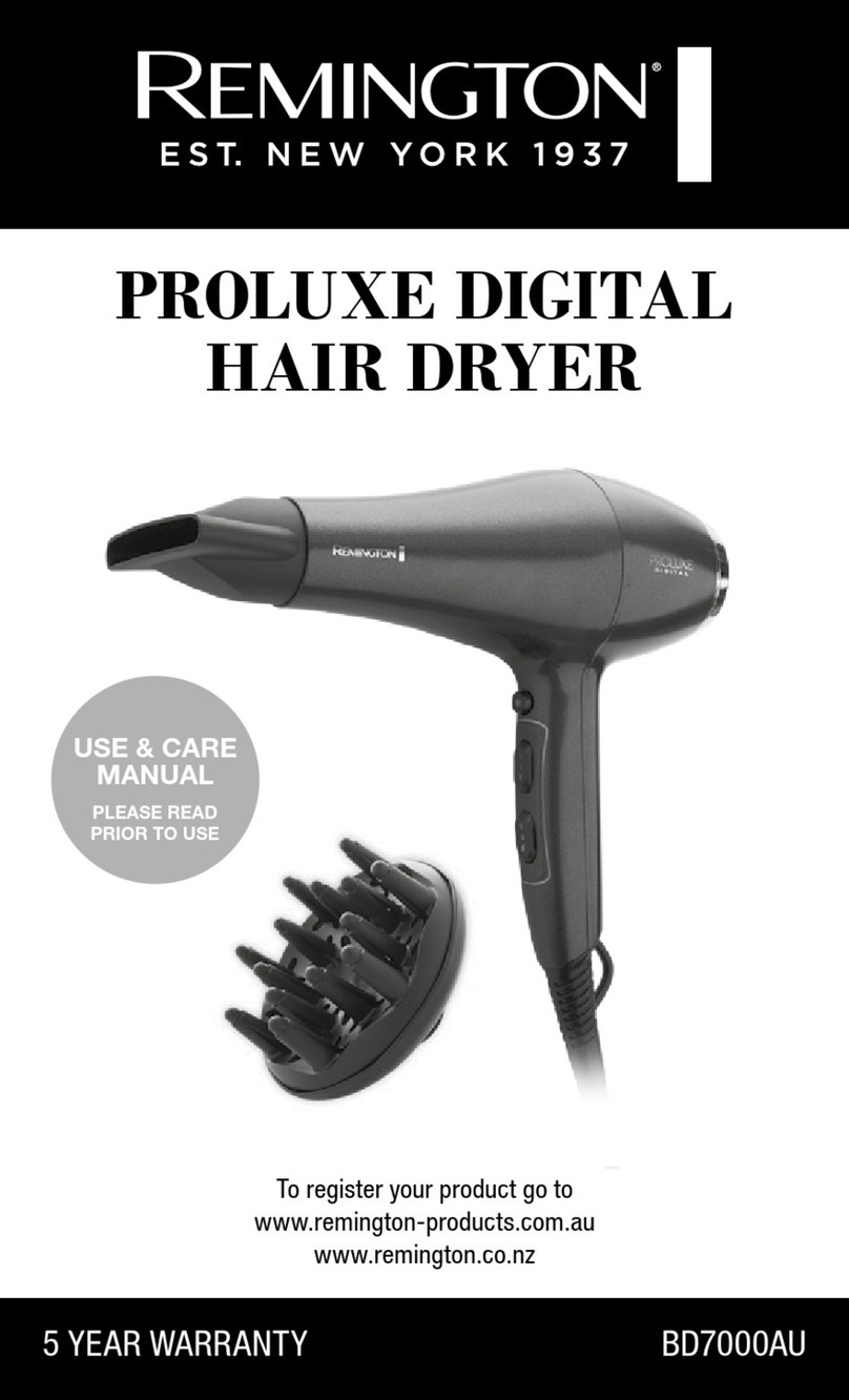 Remington PROLUXE BD7000AU Use & care manual